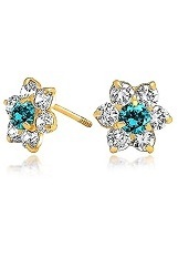 terrific little Aquamarine baby birthstone earrings